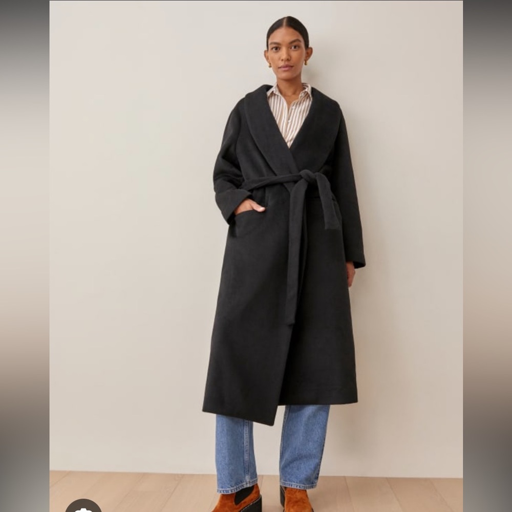 Reformation Greenwhich Coat in Black